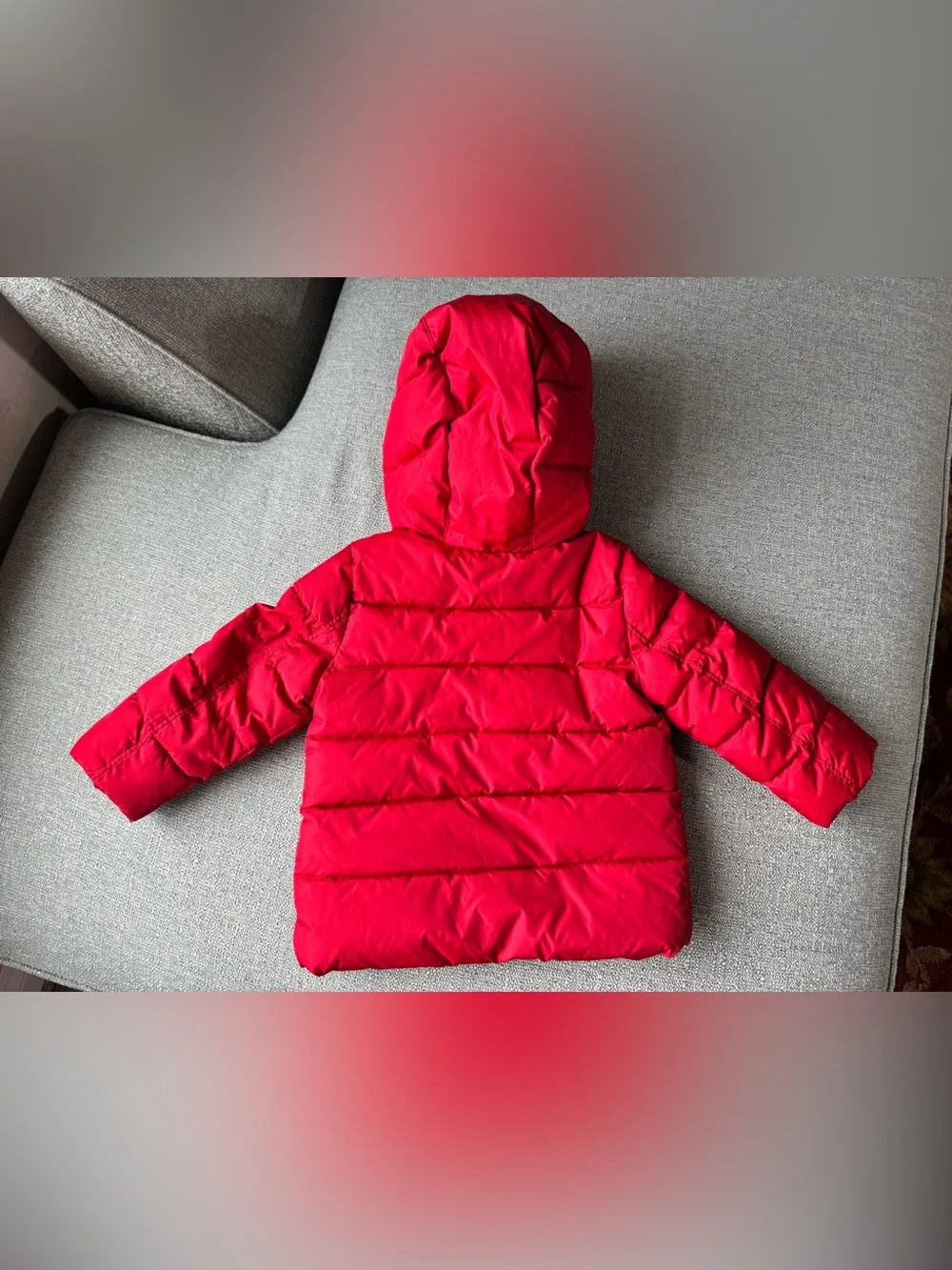 Baby Gap Toddler 2 Years Red Puffer Coat Jacket Faux Fur Hood ❤️